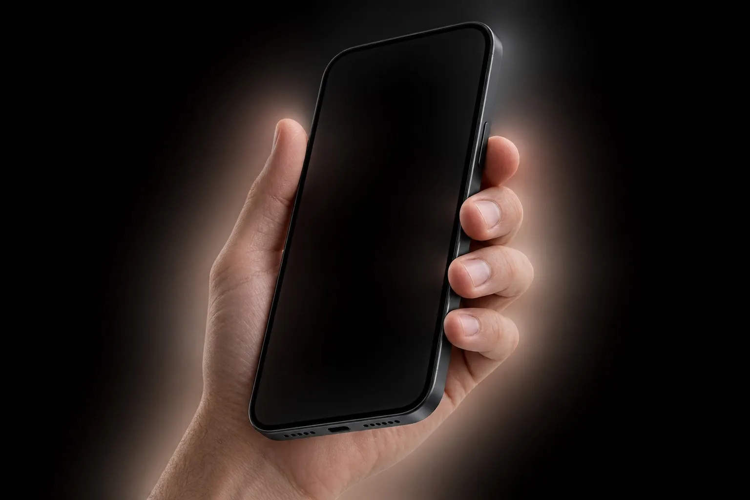 iPhone tenu en main